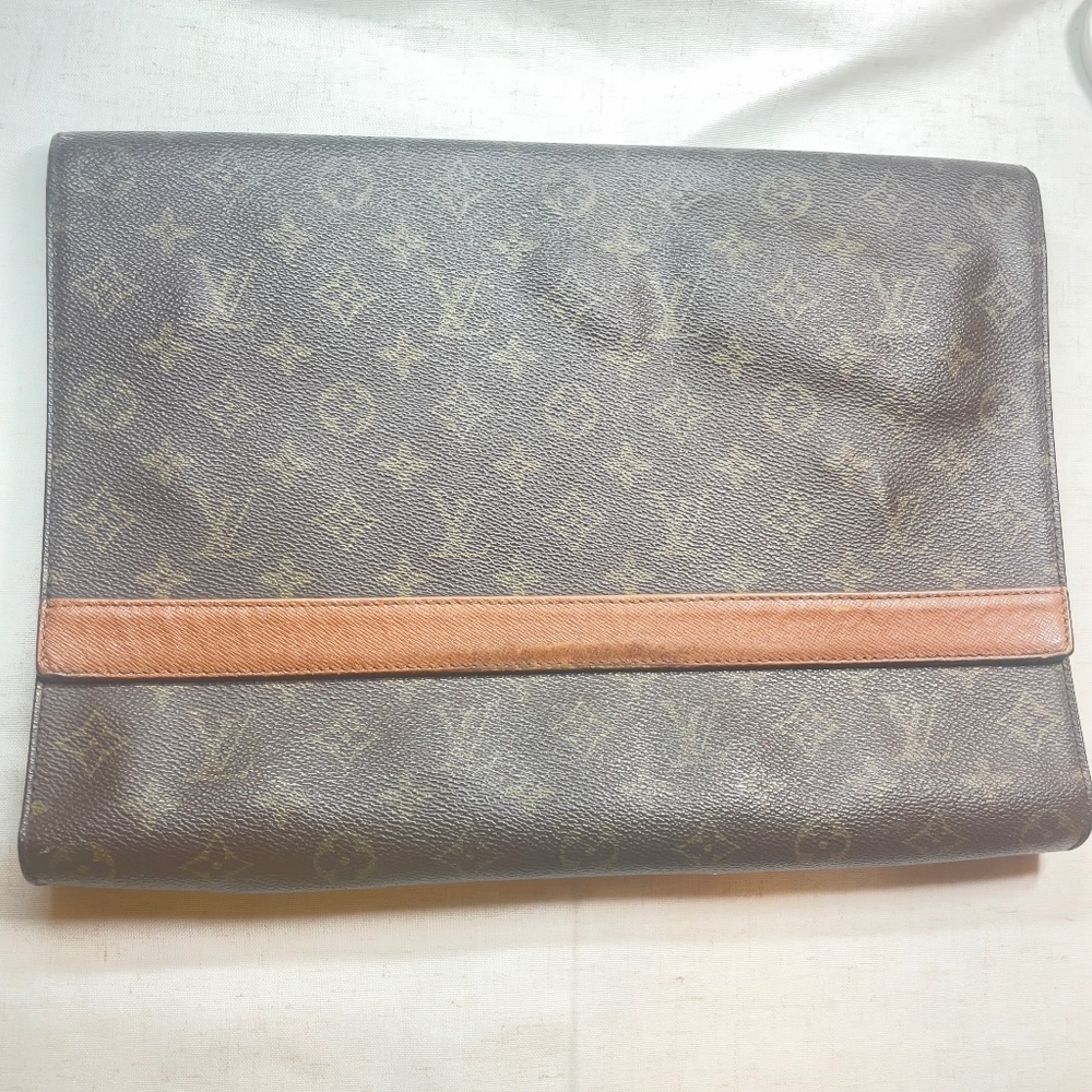 Louis Vuitton Monogram Porte Document Business Clutch Laptop Sleeve Vintage